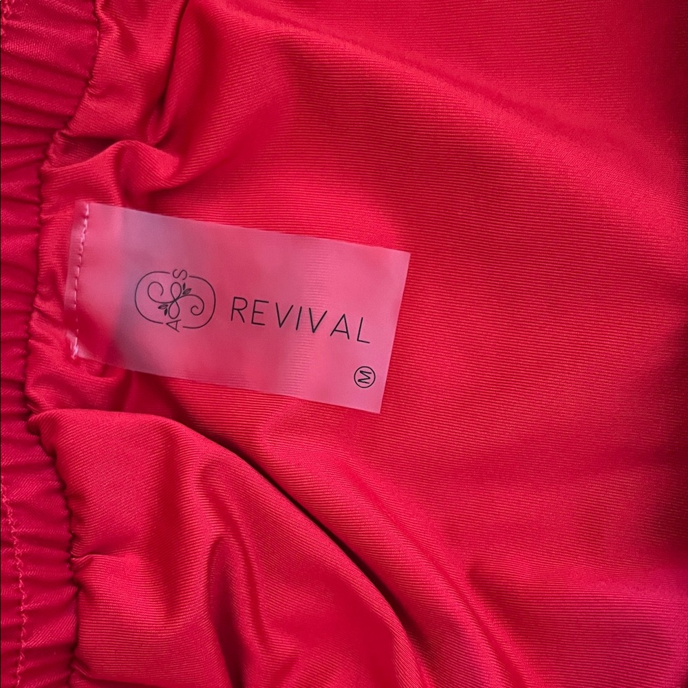 Vibrant Red Women's Athletic Shorts - Picture 2 of 3